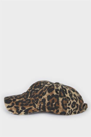 Woman Leopard Patterned Woven Baseball Basketball Cap
