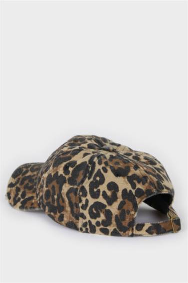 Woman Leopard Patterned Woven Baseball Basketball Cap