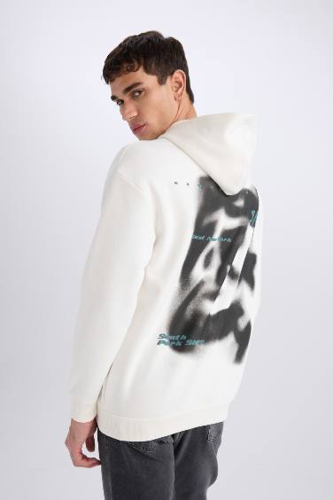 Boxy Fit Printed Long Sleeve Sweatshirt