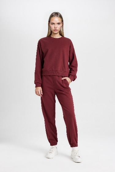 Regular Fit Normal Kalıp Basic Düz İçi Kalın Polarlı Eşofman Takımı