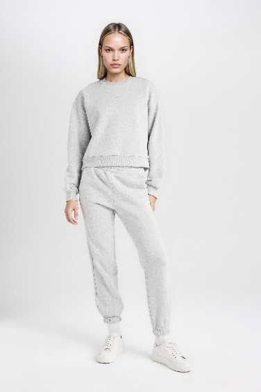 Regular Fit Normal Kalıp Basic Düz İçi Kalın Polarlı Eşofman Takımı