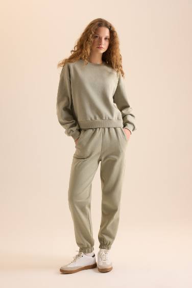 Regular Fit Normal Kalıp Basic Düz İçi Kalın Polarlı Eşofman Takımı