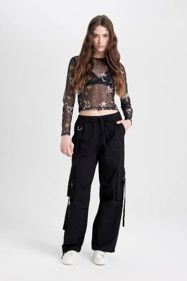 تيشيرت اسود نص ردن تول سليم فيت