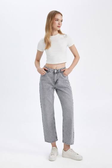 سروال جينز قصة مستقيمة