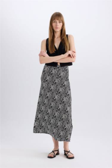 Юбка макси A-силуэта с принтом и нормальной талией в марокканском стиле