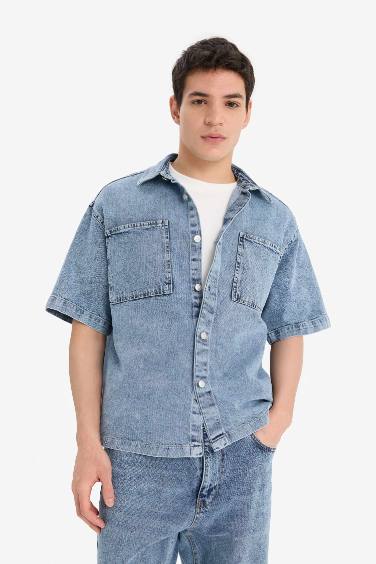 Relax Fit Summer Cotton Denim Shirt