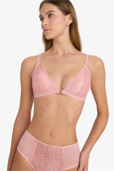 حمالة صدر بالدانتيل مريحة ببطانة قابلة للإزالة