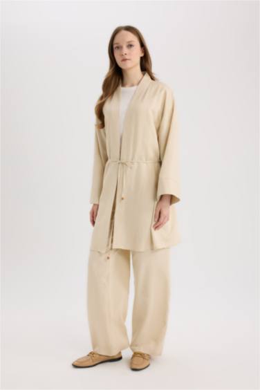 Relax Fit Linen Blend Kimono