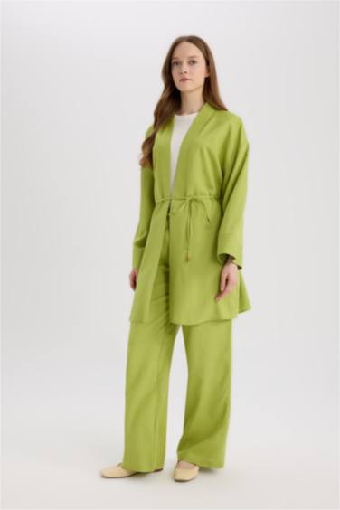 Relax Fit Linen Blend Kimono