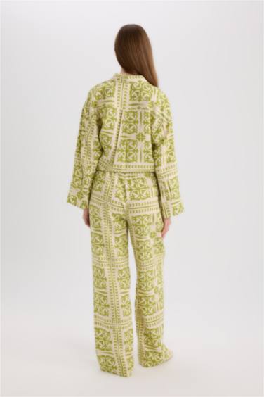 Wıde Leg Keten Karışımlı Pantolon - Görsel 6