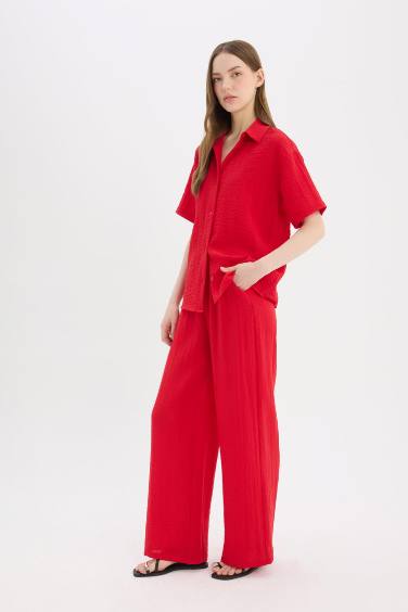 Wide Leg Normal Waist Standard Length Trousers