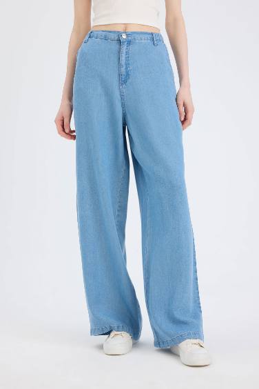 Wide Leg High Waist Long Soft Washed Jeans