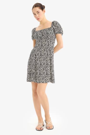 Coool мини-платье с квадратным вырезом и цветочным узором