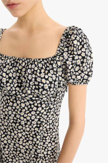 Coool мини-платье с квадратным вырезом и цветочным узором