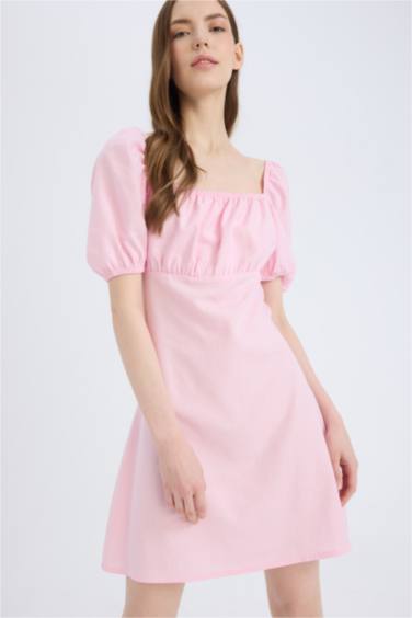 шаршы ойық қысқа жеңді Қысқа жеңді тоқылған көйлек