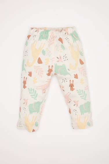 Kız Bebek Pijama Takımı Safari Baskılı Uzun Kollu Üst Beli Lastikli Alt