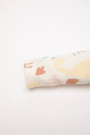 Kız Bebek Pijama Takımı Safari Baskılı Uzun Kollu Üst Beli Lastikli Alt