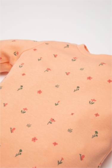 Pijama Takımı Çiçekli Uzun Kollu Üst Uzun Alt Kız Bebek