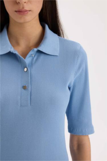 тығыз көйлек поло жаға ұзын жеңді Қысқа жеңді трикотаж көйлек