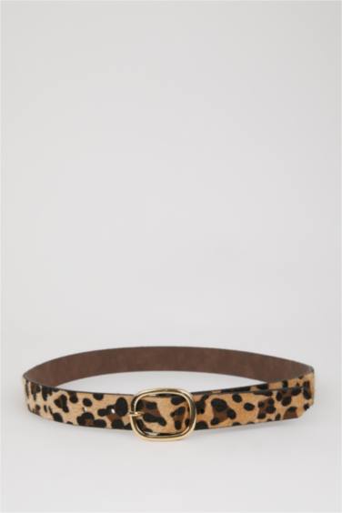 Женский ремень для платья с леопардовым узором из искусственной кожи