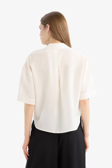 Oversize Fit Shirt Collar Short Sleeve Shirt