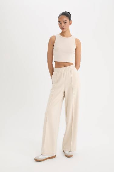 DeFactoFit Wide Leg Standard Leg Scuba Fabric Sweatpants