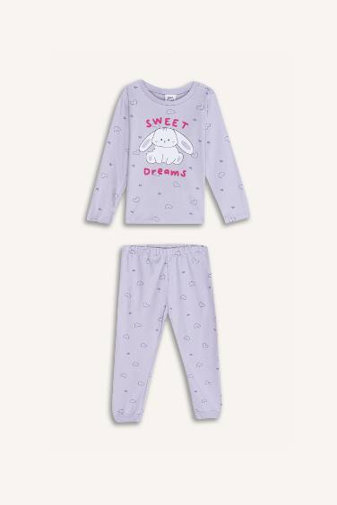 Baby Girl Rabbit Printed 2 Piece Pajama Set