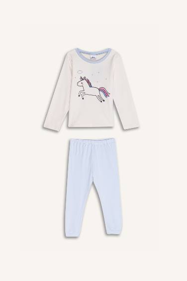 Baby Girl Unicorn Printed 2 Piece Pajama Set