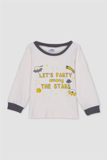 طقم بيجاما بيبي اولادي قصة عادية بطبعة نجم - قطعتين