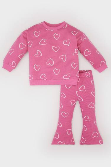 Baby Girl Sweatshirt Flexible Waiste Bottom 2 Piece Set