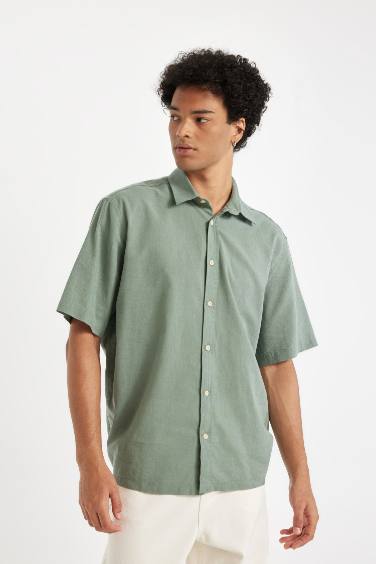 Relax Fit Poplin Short Sleeve Shirt