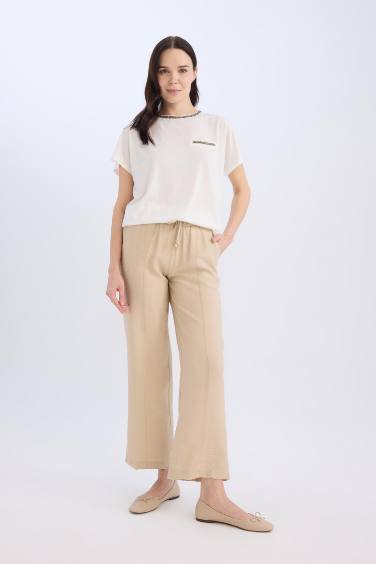 بنطرون قصة مستقيمة عادية بجيب