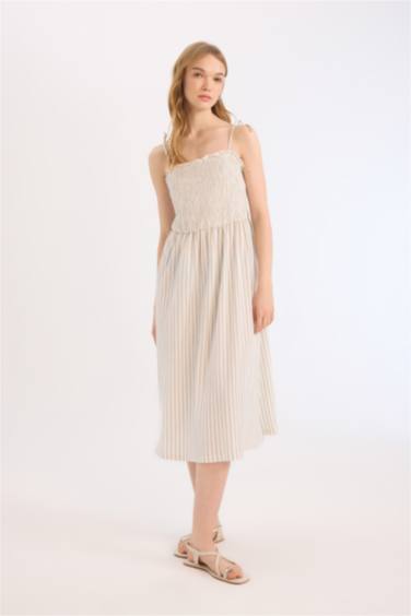 Coool жолақ бау бау Қысқа жеңді трикотаж көйлек