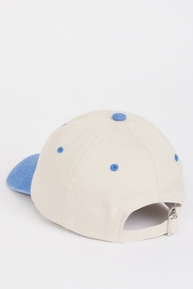 Boy Embroidered Cotton Denim Cap