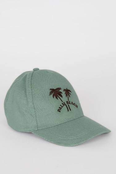 Boy Embroidered Linen Blend Cap