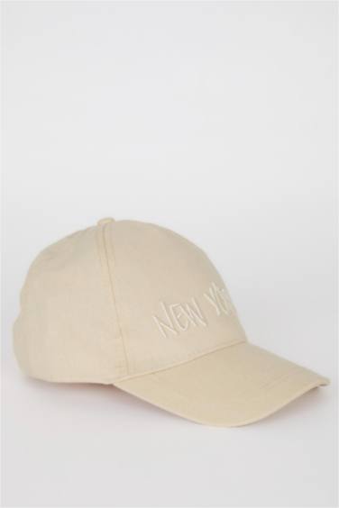 شفقة كاب بناتي مطبوع من مزيج الكتان