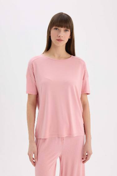 Pijama Takımı Kısa Kollu Üst Beli Lastikli Geniş Paça Alt-Fall in Love