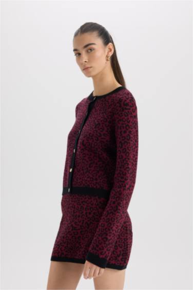 қалыпты пішім дөңгелек жаға Кардиган