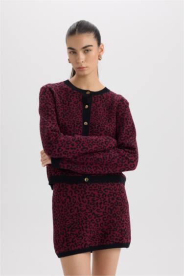 қалыпты пішім дөңгелек жаға Кардиган