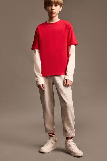 Erkek Çocuk Beli Lastikli Basic Düz Eşofman Altı