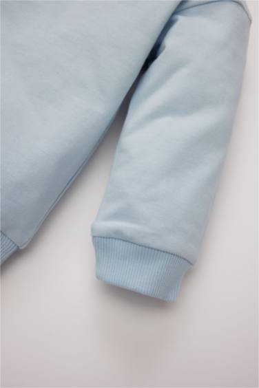 Bisiklet Yaka Çiçekli Sweatshirt Kız Bebek