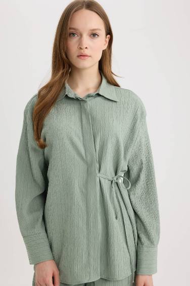 قميص ردن طويل كرنكيل قصة عادية