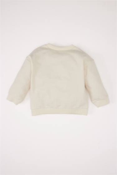 سويت شيرت بناتي فلورال قصة عادية بياخة مستديرة