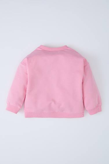 Girl Crew Neck Printed Sweatshirt