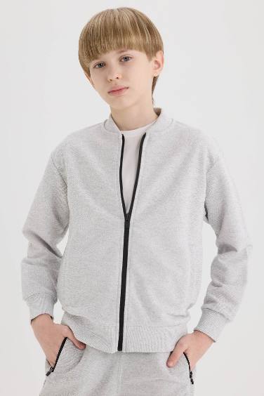 Baby Boy College Collar Bomber Pique Cardigan