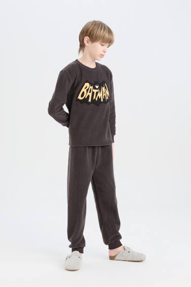 طقم بيجاما صوفي قصة عادية كم طويل من Batman - قطعتين