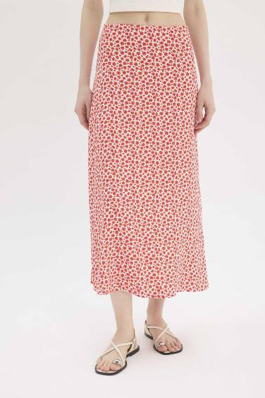 гүлді a сызығы максималды ұзындық Тоқылған юбка