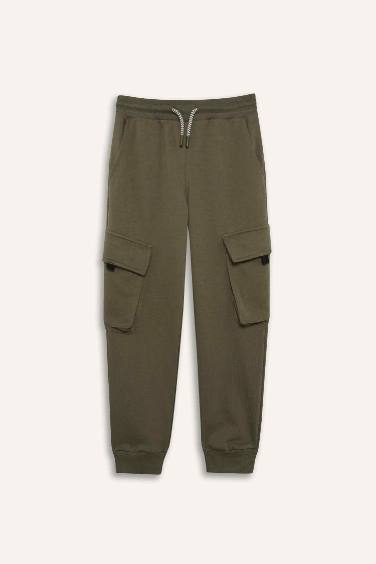 Boy Elastic Waistband Cargo Sweatpants