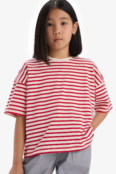 Relax Fit Striped Short Sleeve T-Shirt