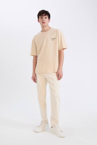 T-shirt oversize en coton imprimé à col rond et manches courtes